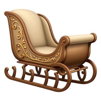 vintage beige winter sleigh sticker
