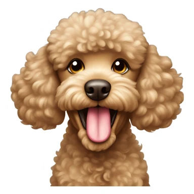 Light brown poodle blowing a kiss sticker