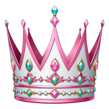glitter pink and white queen crown sticker