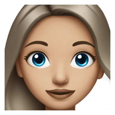 Brunett white girl with blue eyes and makeup kit sticker