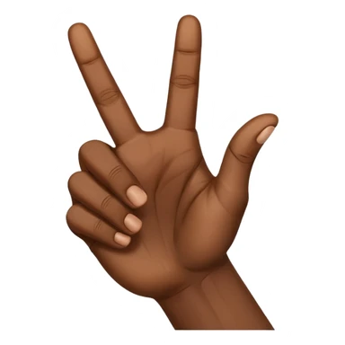 Make the ysl hand sign, but make the hand dark skin, only 5 fingers, with the index and middle finger up and the thumb up, every other finger down. Only 1 hand  sticker