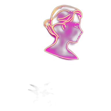 Woman silhouette neon sign sticker