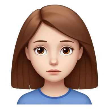 Brown haired pale clean girl straight face like she’s looking like “seriously?”  sticker