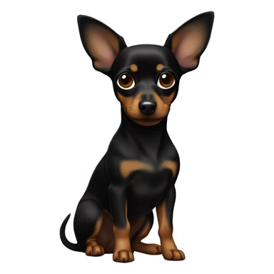 All black chiweenie pointy ears  sticker