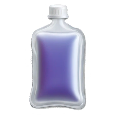 Rectangular transparent plastic iv bag filled with 500ml of fluid sticker