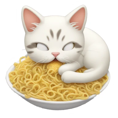 Cat eat ramens sticker
