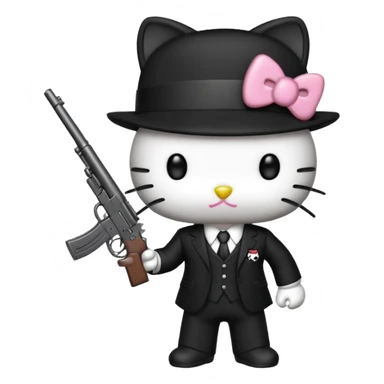 Gangster hello kitty sticker