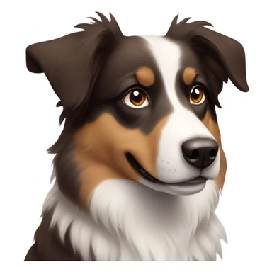 mini aussie shepard dog with brown eyebrows sticker
