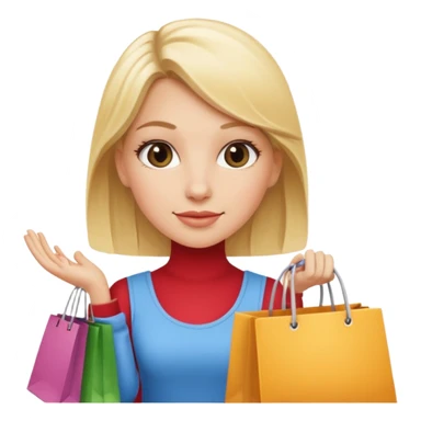 blonde white girl shopping with bags sticker