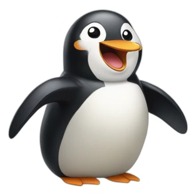 laughing shibi penguin sticker