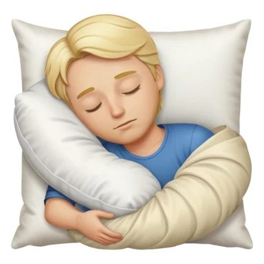 sleeping blonde white man with a silk pillow sticker