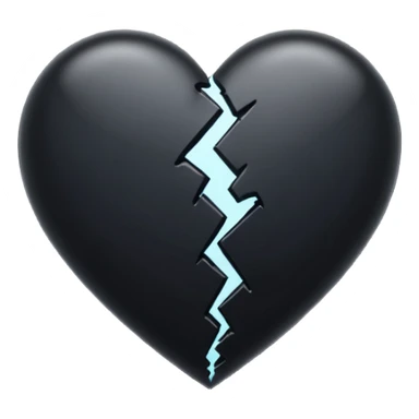 Black heart broken emoji sticker