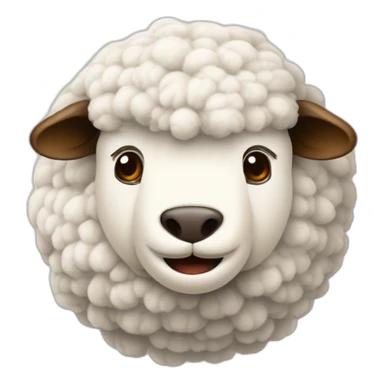 Mouton personnifiée avec deux boules de laine sur la tête sticker