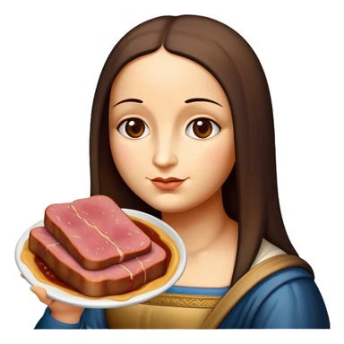 pop art monalisa SPAM meat slop portrait sticker