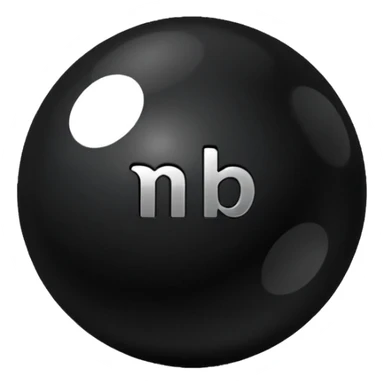 Black Ball with MB written on it sticker