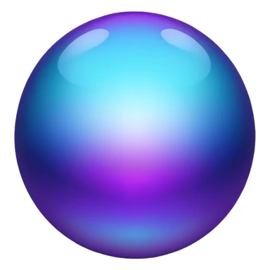 Gradient iridescent purple indigo blue cyan ball sticker