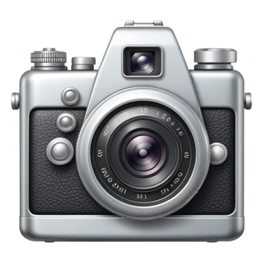 cute vintage silver colored camera sticker
