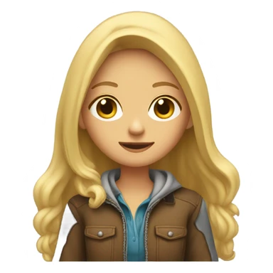 Blonde girl wearing cowboy boots and a hoodie full body  sticker