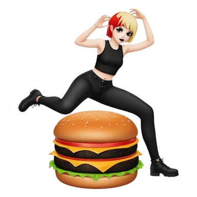 emo twerking on a burger cuh sticker