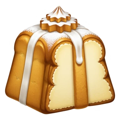 Generami l’emoji di un pandoro con lo zucchero a velo sopra. La forma del pandoro è quella standard  sticker