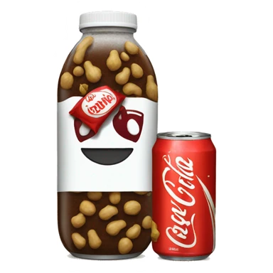 Moorey drink a coca with a peanuts bag sticker