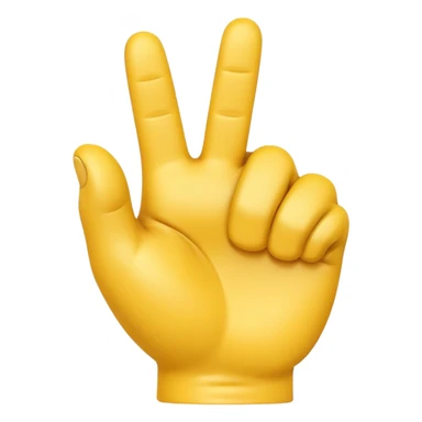 A 3D Apple-style yellow hand emoji, closed fist with thumb pointing backward over the shoulder direction, smooth rounded shape, shiny surface, clean minimal background. AND MOTİON LİNE sticker