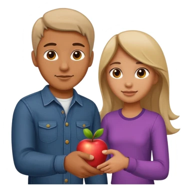 a man in casual clothes shaking hands with a girl, apple emoji style sticker