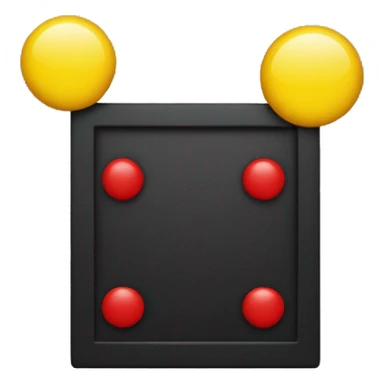 a black and red rectangle with a medium-sized yellow circle in the middle sticker