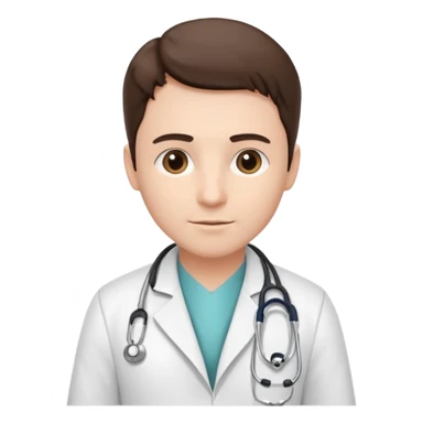 medico con estetoscopio y bata en la consulta de un hospital sticker