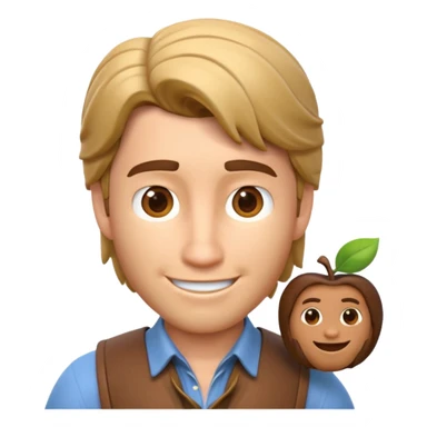 Crie um emoji 3D estilo Apple inspirado no personagem Flynn Rider (José) de Enrolados: pele clara, cabelo castanho, sorriso charmoso, sobrancelha arqueada, expressão confiante e divertida sticker