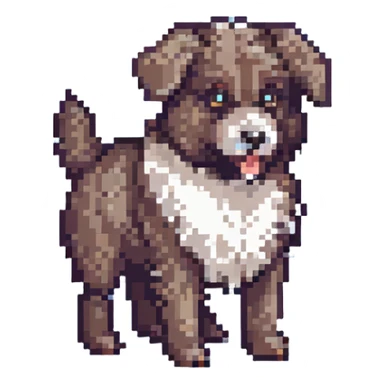 a German sheepdog, pixel art style, 8-bit, retro video game character sticker