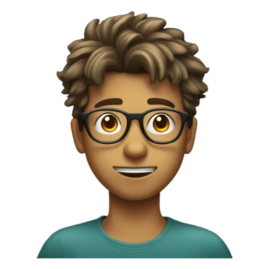 Nerd boy with glasses sticker