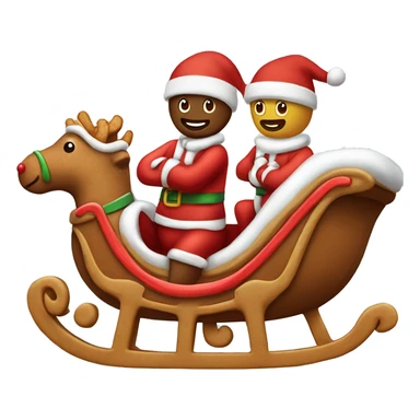 Gingerbread man in Santa sleigh ￼ sticker