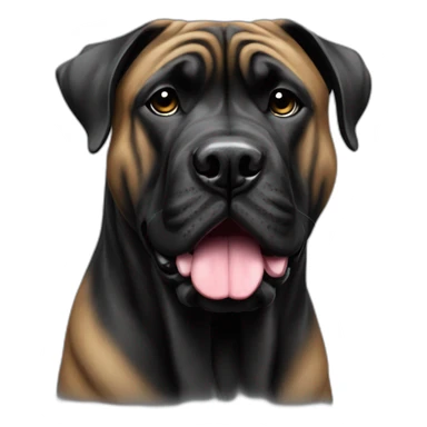 presa canario black dog cropped ears sticker