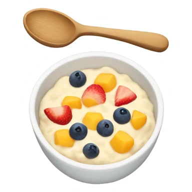 porridge with fruit sticker