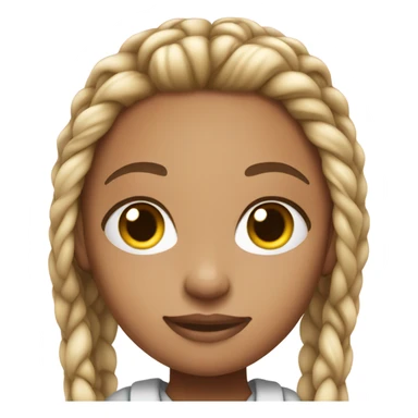 Light skin girl with black knotless braids  sticker