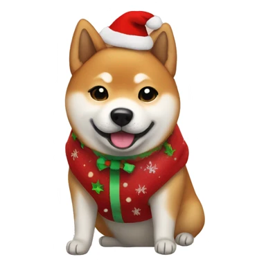 Shiba Inu wearing Xmas outfit  sticker