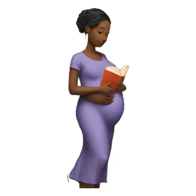 A pregnant woman reads a lot of books sticker