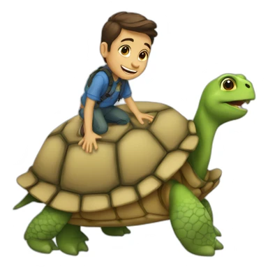 Gay sur une tortue sticker