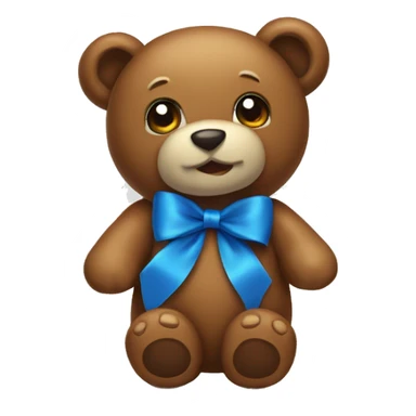 Blue ribon on tedy bear sticker
