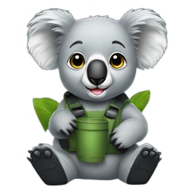 Koala with black rubber boots sticker