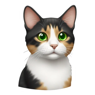 tricolor cat with green eyes sticker