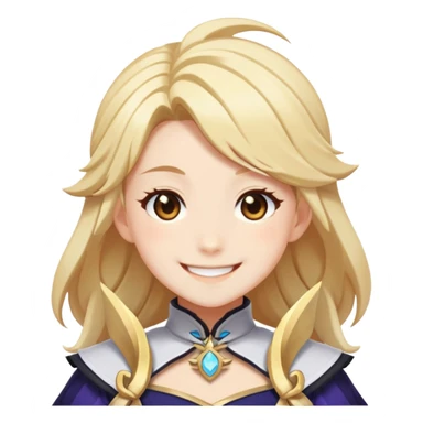 Lumine from Genshin Impact is smiling sticker