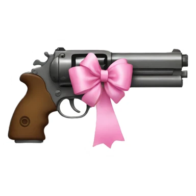 gun with pink bow sticker