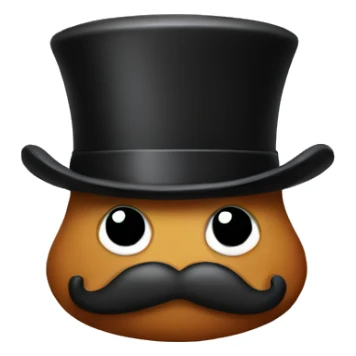 poop with top hat and moustache sticker