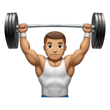 Emblem representing weightlifting, featuring a powerful lifter holding a barbell overhead, with weights clearly visible. The design focuses on strength and technique, symbolizing the discipline and precision of heavy lifting. sticker