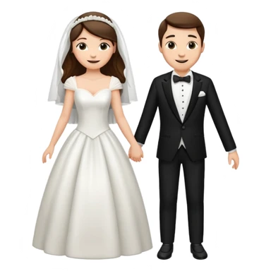 bride and groom in wedding sticker