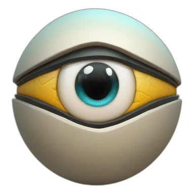 3d sphere with a cartoon Strider skin texture with Eye of Horus sticker