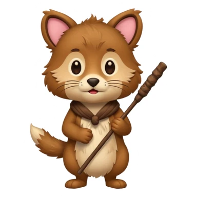 A cartoon animal character teaching with stick sticker