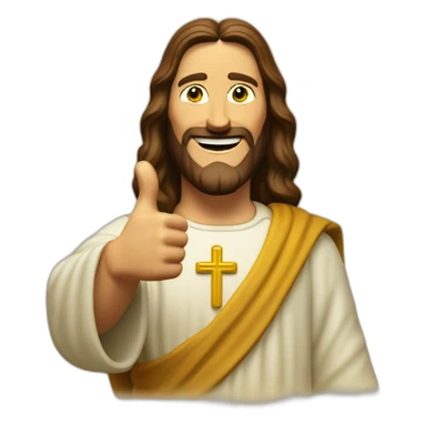 Buddy Christ thumbs-up blinking an eye sticker